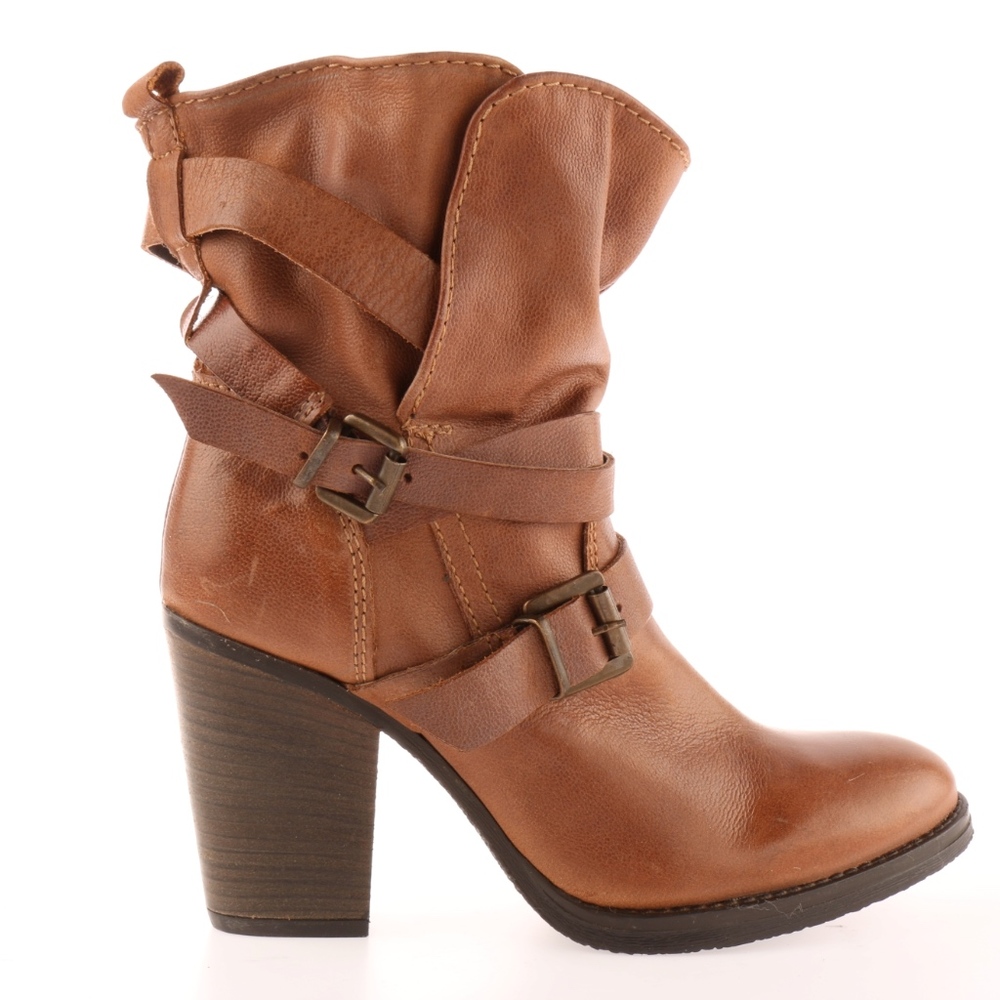 Steve Madden Rutgers leather block heel boots